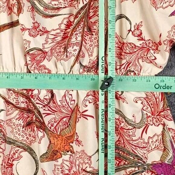 Angie Dress Women Large Red Swallow Print Cold Shoulder Rockabilly Tattoo - Picture 5 of 13